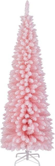 Costway Christbaum in Rosa mit 460 Zweigspitzen und Metallständer, Höhe: 180 cm - Bild 1