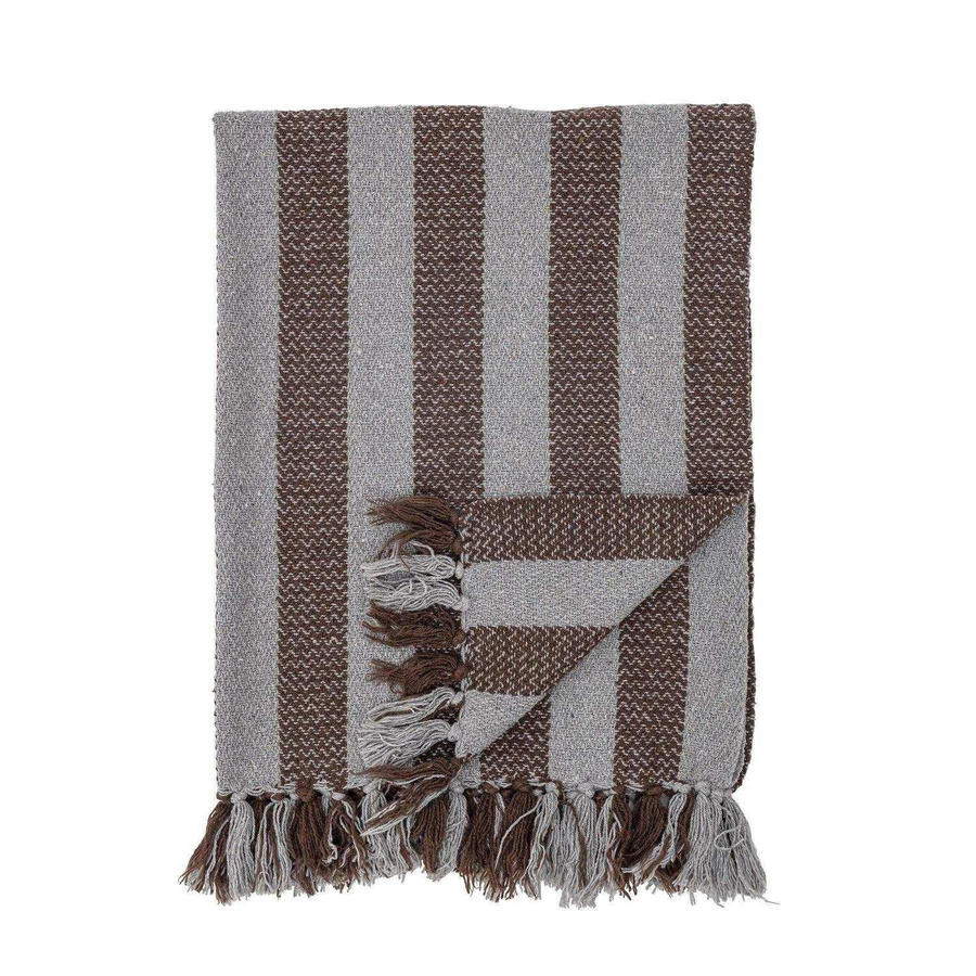 Bloomingville Plaid Nann mini aus recycelter Baumwolle, braun, B: 100 cm, H: 80 cm - Bild 1