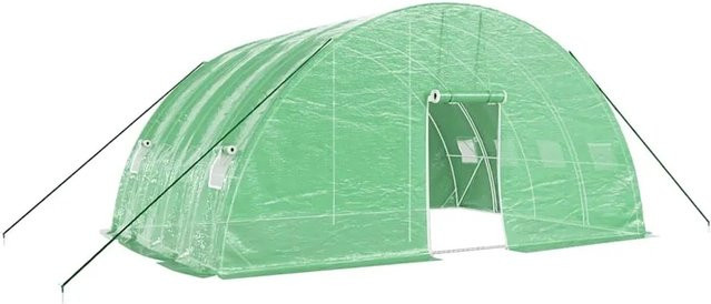 vidaXL Gewächshaus mit Stahlrahmen in Grün, 24 m², B/T/H: 6 x 4 x 2,85 m - Bild 1