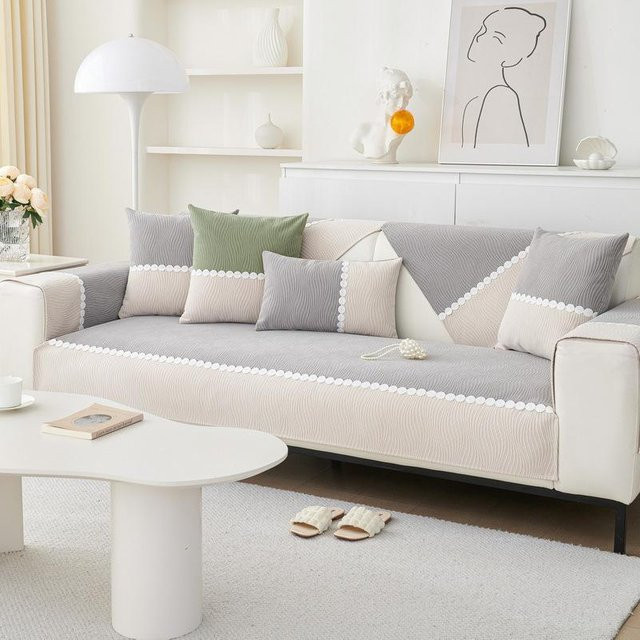 Super Six Kissenbezug aus Chenille für dein Sofa, quadratisch, B/T/H: 70 x 70 x 3 cm, waschbar und rutschfest - Bild 1