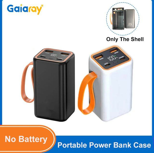 GaiaRay DIY Powerbank-Gehäuse in Schwarz mit Dual-USB und Typ-C für 4x 21700 Akkus - Bild 1