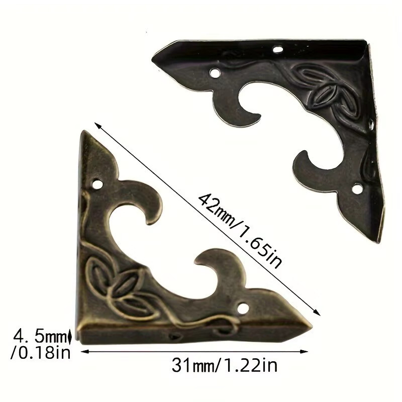Dekorative Metall-Eckenschützer in Gold für Scrapbook-Alben und Holzkisten als Möbelbeschläge und Kantenschutz - Bild 2