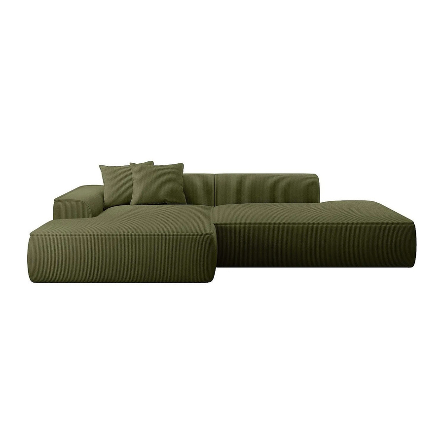 Erynel Ecksofa in Khaki ohne Schlaffunktion mit Cordbezug Breite: 305 cm - Bild 2