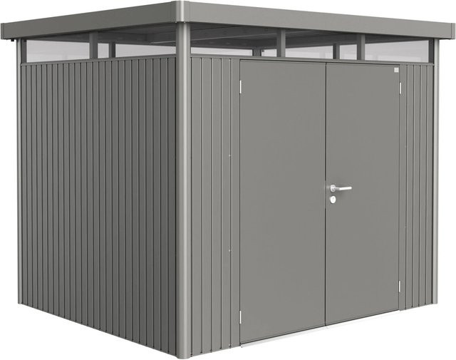 Biohort HighLine Metall-Gerätehaus mit Doppeltür in Quarzgrau-Metallic, 5,6 m², B/H/T: 275 x 222 x 235 cm - Bild 1