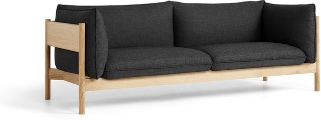 HAY Arbour 3-Sitzer Sofa in Braun mit Holzgestell und inklusive Kissen - Bild 1