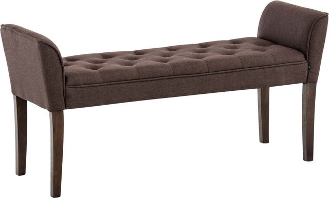 Chaiselongue TPFLiving Cäsar in Braun mit Stoffbezug und Holzgestell, B/T/H: 128,0 x 43,0 x 64,0 cm - Bild 1