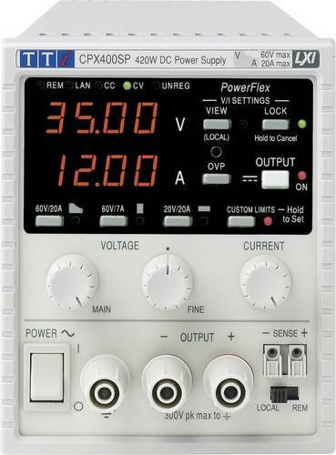 Aim TTi CPX400S Labornetzgerät mit 1 Ausgang, einstellbar 0 - 60 V/DC und 0 - 20A, 420W, Farbe: Weiß - Bild 1