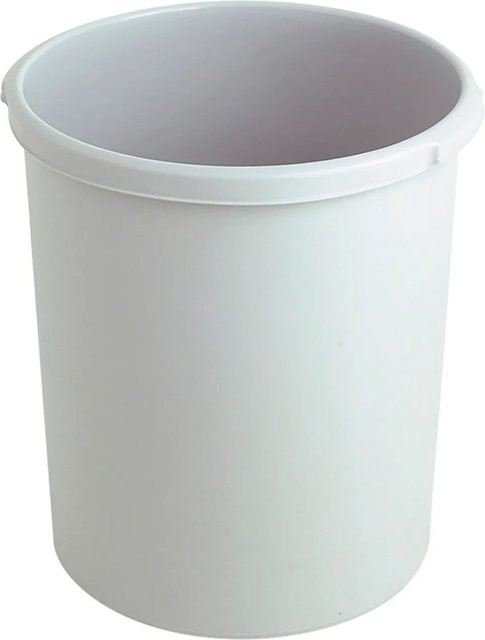 PROREGAL Klassischer Runder Papierkorb aus Kunststoff, Grau, Höhe: 41 cm, Durchmesser: 37,5 cm - Bild 1