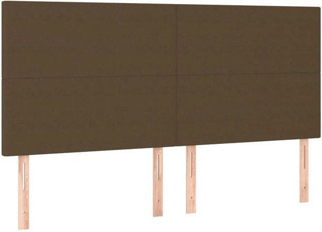 vidaXL Kopfteil Polsterteil in Dunkelbraun mit Stoffbezug, Breite: 160 cm, Tiefe: 5 cm, Höhe: 118 cm bis 128 cm - Bild 1