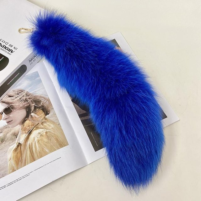 Peggy Fashion Schlüsselanhänger Fuchsschwanz, blau, 40 cm, Unisex - Bild 1