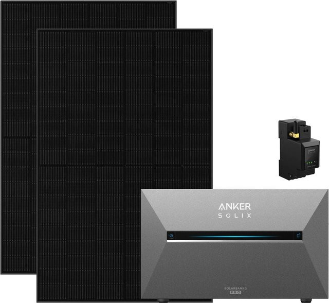 Anker SOLIX 3 Pro Balkonkraftwerk 910W in Schwarz mit 2x455W Modulen und Smart Meter IP65 - Bild 1