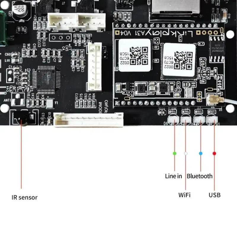 EMIUZEK D50 Wireless Audio Receiver Board Bluetooth WiFi Stereo Musik Modul in Schwarz für dein DIY Multiroom Heimkinosystem - Bild 2