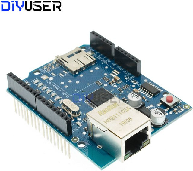 DIYUSER Ethernet Shield W5100 R3 für Arduino UNO und Mega 2560, Blau - Bild 1