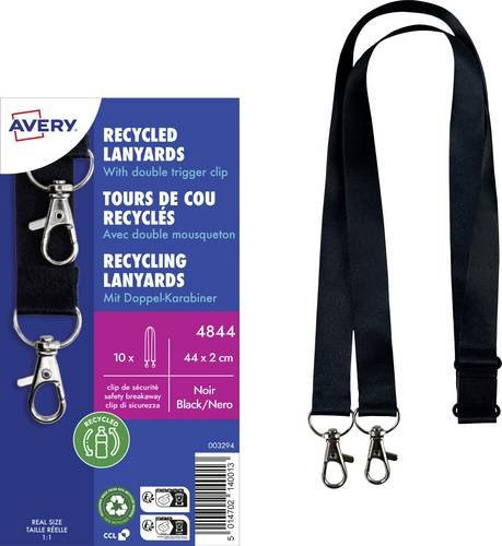 Avery Zweckform 4844 Textilband in Schwarz, 10 Stück, Länge: 44 cm, Breite: 2 cm - Bild 1