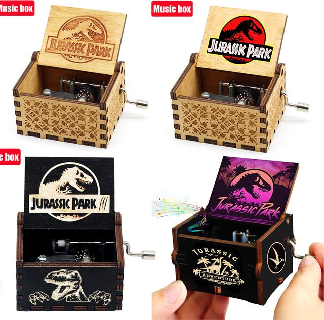 Bandai Jurassic Park Spieluhr, Dinosaurier, Holz - Bild 1