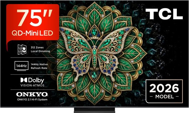 TCL C69K Pro QD-Mini-LED 4K UHD Fernseher 75 Zoll Schwarz - Bild 1