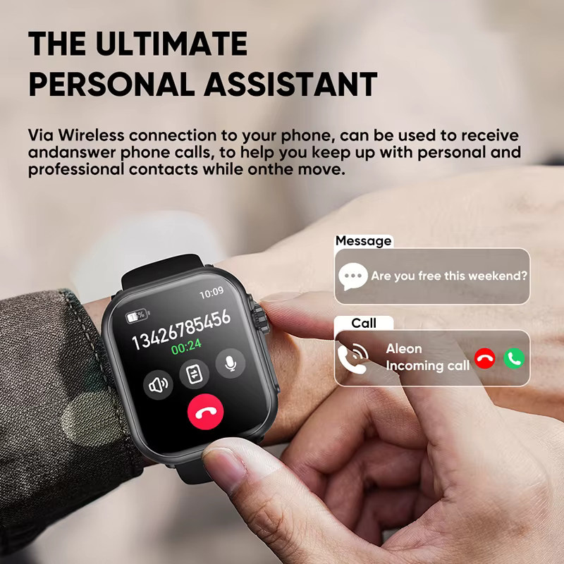BOXUXING Smartwatch Ultra 2 SE mit AMOLED Display, GPS, Herzfrequenzmessung und Bluetooth Anruffunktion, Schwarz/Grau - Bild 6