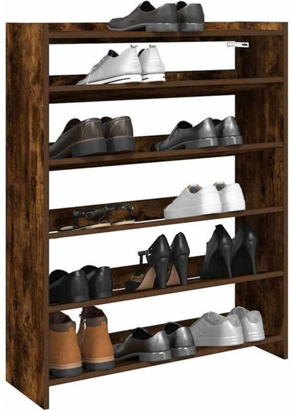 Vidaxl Schuhregal aus Holzwerkstoff in Braun, B: 80 cm, T: 25 cm, H: 100 cm - Bild 1