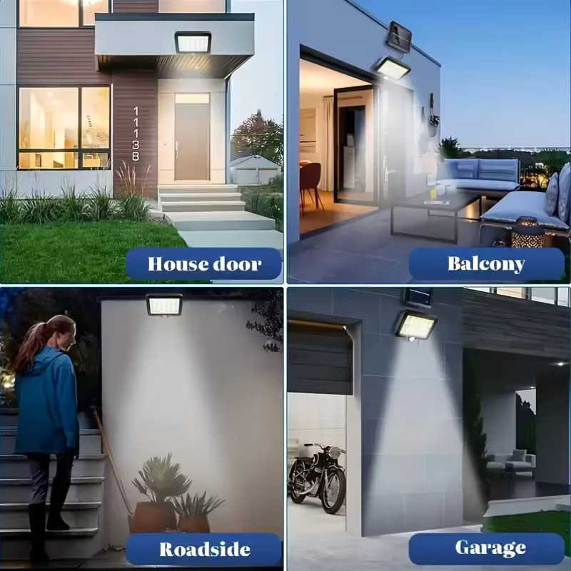 ledcbet Solar-Straßenlaterne mit 120 COB LED und Bewegungsmelder, wasserdichte Solar-Gartenlampe für den Außenbereich in 3 Modi - Bild 6