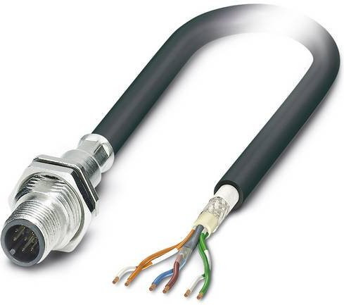 Phoenix Contact 1429059 Sensor-Aktor-Einbausteckverbinder M12 Stecker, 8-polig, schwarz, Schraubanschluss, 0,50 m - Bild 1