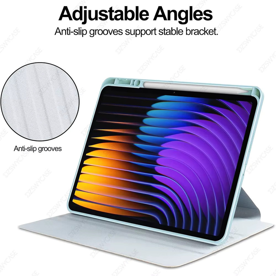 DZSWYCASE 360 Grad drehbare Schutzhülle für Xiaomi Pad 7/7 Pro und Pad 8/8 Pro 2024/2025 11,2 Zoll mit Stifthalter und Auto Schlaf-Wach-Funktion in Blau - Bild 3