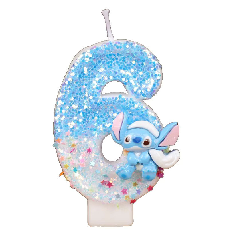 MINISO Blue Stitch Digitale Kerze als Geburtstagstorte Dekoration und Party Ornament - Bild 3