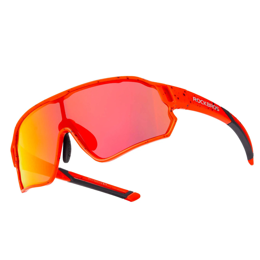ROCKBROS Kinder-Sportsonnenbrille, Vollrand, Rot, TR90, polarisiert - Bild 1