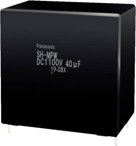 Panasonic Folienkondensator radial bedrahtet schwarz 8 µF 1.100V 10% B: 22,0 mm, T: 41,0 mm, H: 36,0 mm - Bild 1