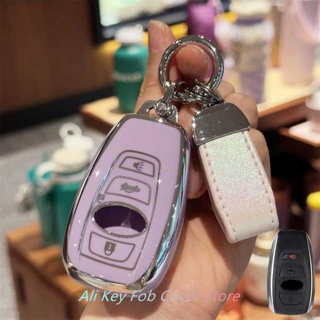 Schlüsselanhängerhülle mit Schlüsselband für Subaru Ascent BRZ Crosstrek Forester Impreza Legacy Outback WRX STI Smart Key in Lila - Bild 1