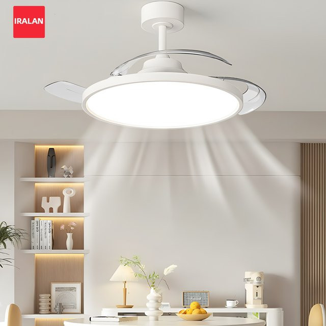 Moderner Deckenventilator mit Beleuchtung von IRALAN in Weiß für Schlafzimmer und Wohnzimmer - Bild 1