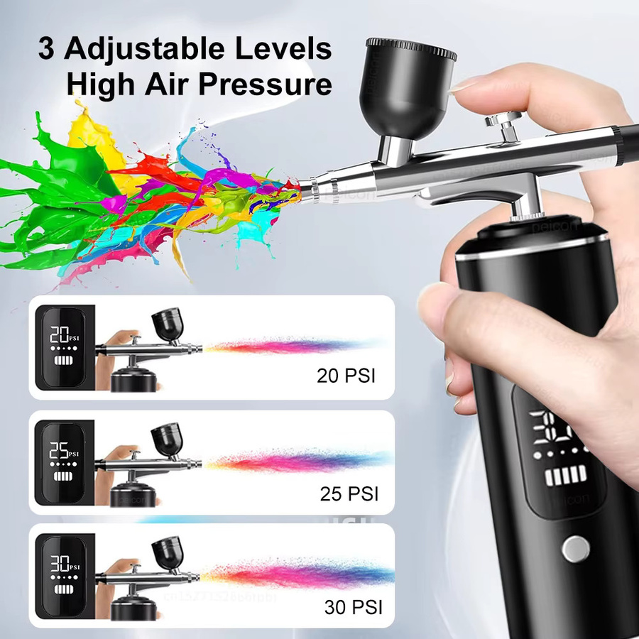 Peicon Airbrush-Set, kabellose Mini-Farbspritzpistole, Unisex - Bild 3