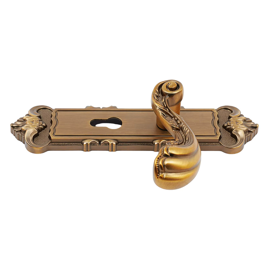Europäischer Retro-Türverschluss aus Edelstahl mit Griffen und Schlüsseln, Universal für Links- und Rechtsanschlag, passend für Türstärken von 35-45 mm, Farben: Silber, Braun, Gold - Bild 4