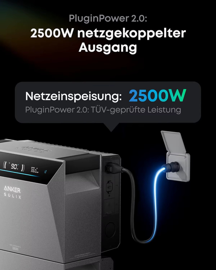 Anker SOLIX Solarbank 4 Pro Balkonkraftwerk-Speicher in Grau mit 4 MPPTs, 5000W Solareingang und bis zu 30kWh Kapazität - Bild 3