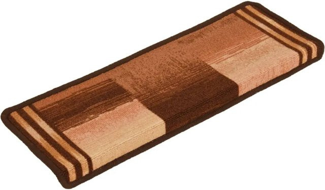 vidaXL Treppenmatten selbstklebend, 15 Stück, Braun, Polyamid, rutschfest und schalldämpfend, B: 65 cm, H: 21 cm, T: 4 cm - Bild 1