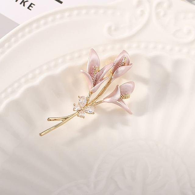 YIRAN Jewelry Brosche, Bunte Blume, Kristall, Damen - Bild 1
