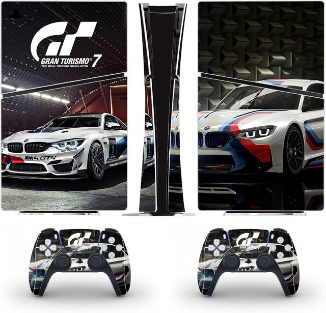 Gran Turismo GT Sport Vinyl Skin Set für PS5 Slim Digital Konsole und 2 Controller in Multicolour und Braun - Bild 1