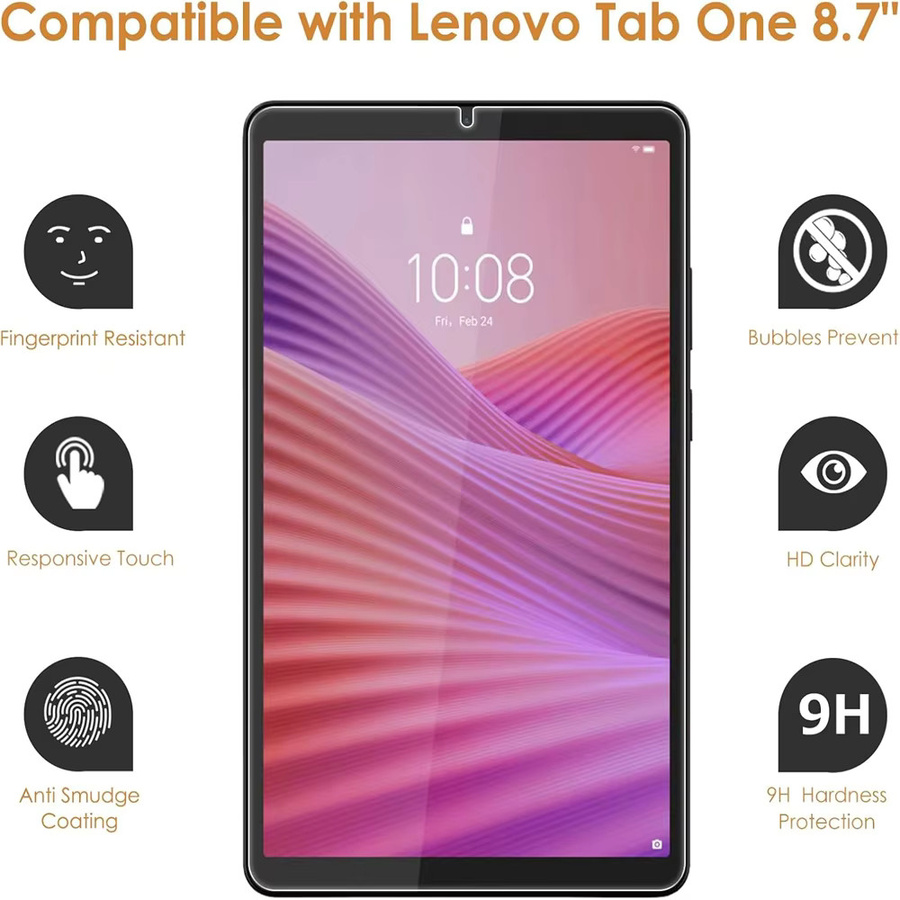 2 Stück Displayschutzfolie aus 9H gehärtetem Glas für Lenovo Tab K9 2025 Tab One 8,7 Zoll TB-305 TB305FU, transparent - Bild 4