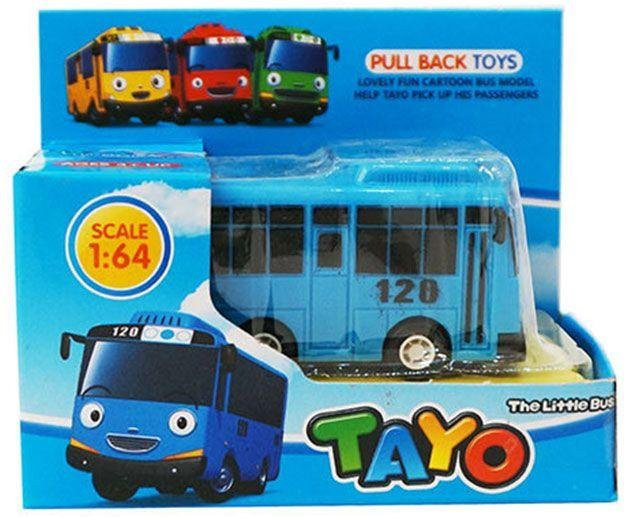 TAYO Mini-Rückzieher-Bus, Auto Modell, blau, ab 4 Jahren - Bild 1