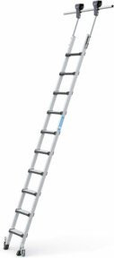 ZARGES Comfortstep Trec LH Rollbare Aluminium-Regalleiter mit 10 Stufen in Silber