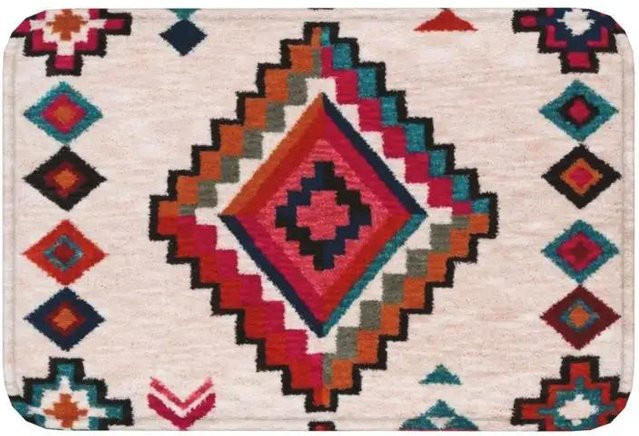 Marokkanischer Berberteppich im Boho-Stil, geometrisches Design, rutschfest, mehrfarbig, B/T: 160 x 200 cm - Bild 1