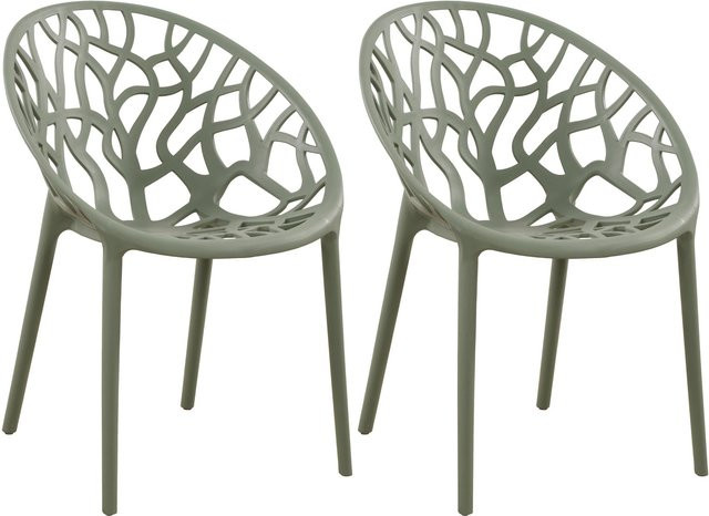 CLP Gartenstühle Hope 2er Set stapelbare Outdoor-Gartensessel aus Polypropylen mit Lehnen UV-beständig und bis 150 kg belastbar - Bild 1