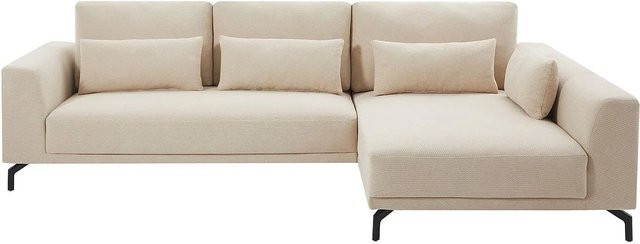 Vente-unique Sofa Tilania in Beige, L-Form mit Stoffbezug, Breite: 280 cm - Bild 1