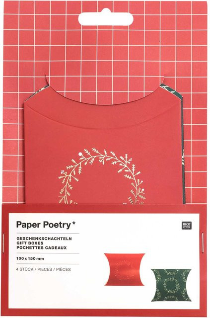 Rico Design Paper Poetry Geschenkschachteln Kränze in Mehrfarbig, 4 Stück, B: 15,0 cm, T: 15,0 cm, H: 4,0 cm - Bild 1