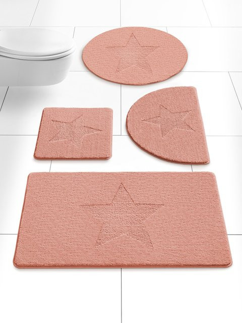 Rutschfeste Badematte von Heine Home mit Stern-Motiv und Streifen in Unisex-Design, geeignet für Fußbodenheizung - Bild 1