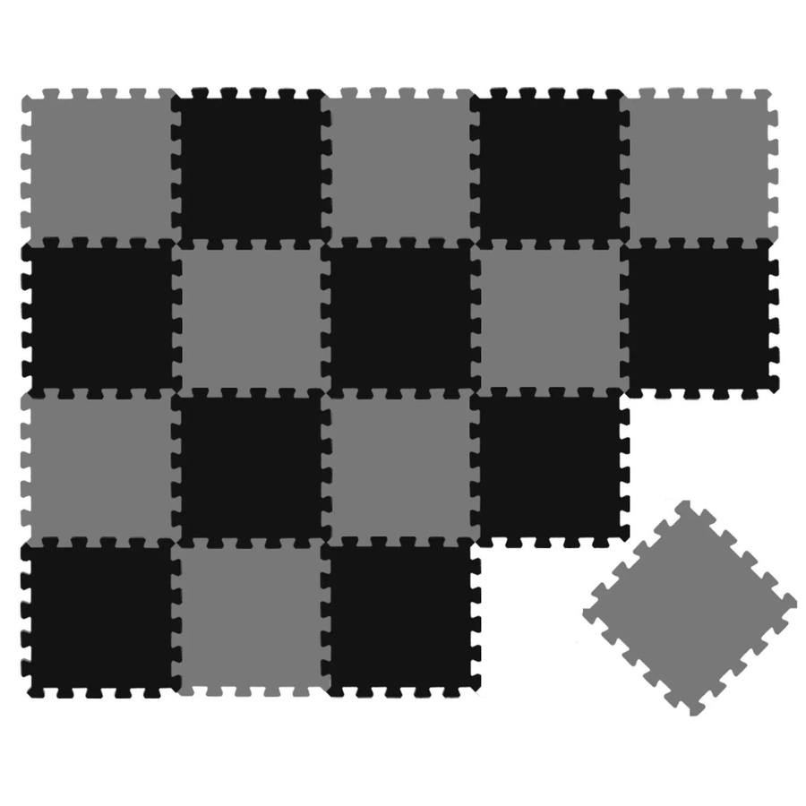 LittleTom Puzzlematte für Baby & Kinder, 18 Stück, Schwarz & Grau, B/T/H: 30 x 30 cm - Bild 2