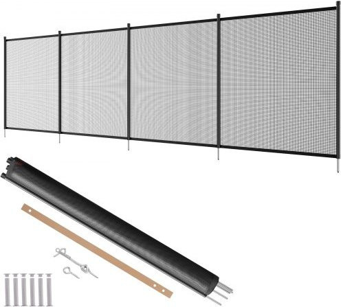 VEVOR Poolzaun für Einbaupools, entfernbarer Kinderschutz aus Teslin PVC, Maße: B: 3,7 m, H: 1,2 m - Bild 1