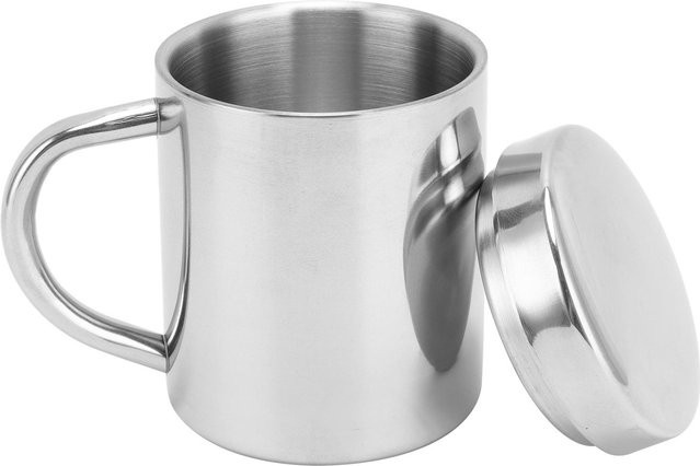 CosyHome Edelstahl-Trinkbecher aus 304 Edelstahl mit Deckel und Griff in Weiß - Bild 1