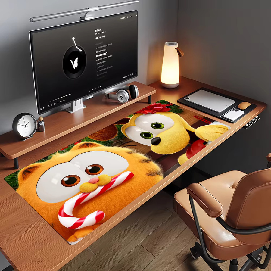 Großes Garfield Katzen-Mauspad in Multicolour, rutschfeste Gamer-Schreibtischunterlage aus Gummi für Laptop und Büro - Bild 2