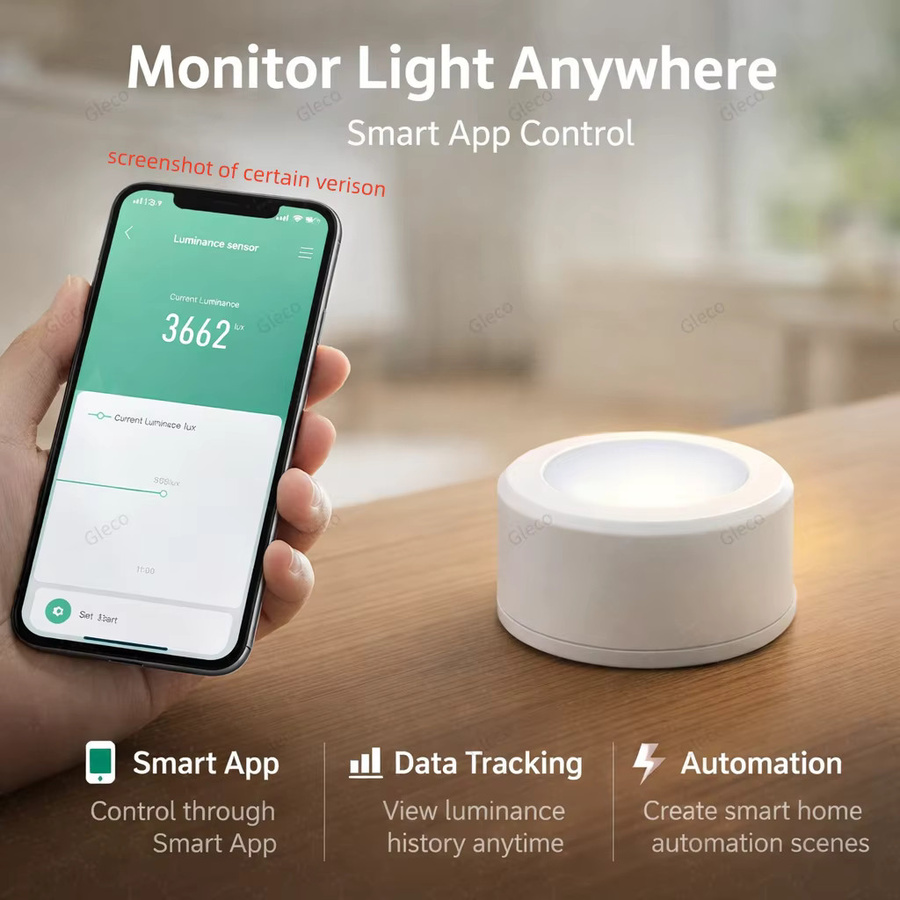 Coolo Zigbee Umgebungslichtsensor in Weiß für Smart Home Helligkeitsdetektor kompatibel mit Gateway Hub (MQTT- oder Tuya Zigbee Version) - Bild 2