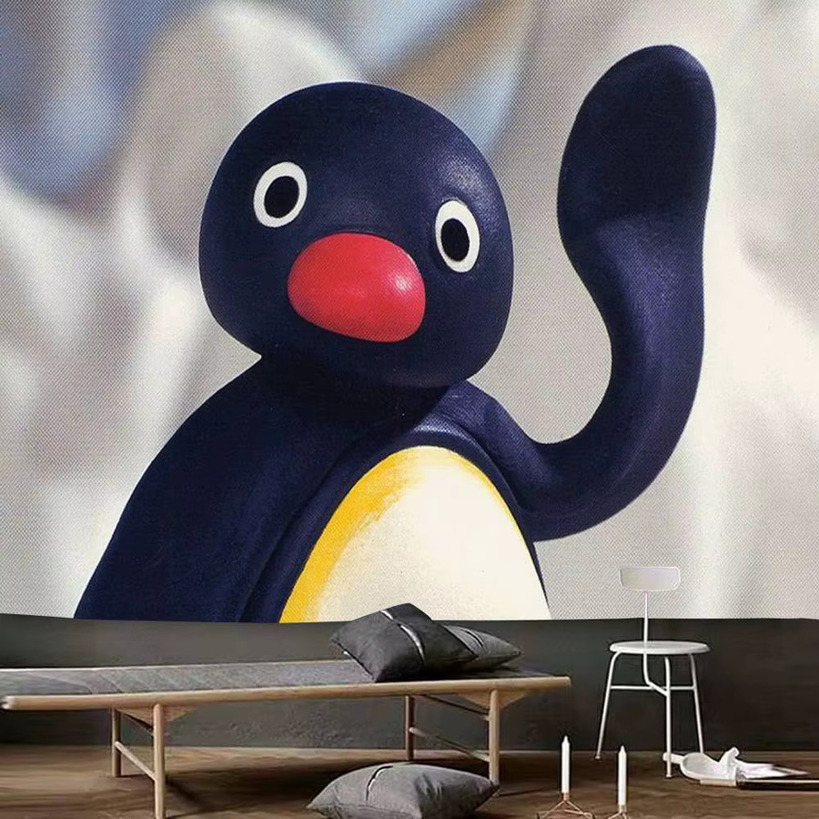 Mesuca Pingu-Serie Pinguin-Fotohintergrund für Kindergeburtstage und Kinderporträts, Mehrfarbig, B/H: 70 x 70 cm - Bild 2